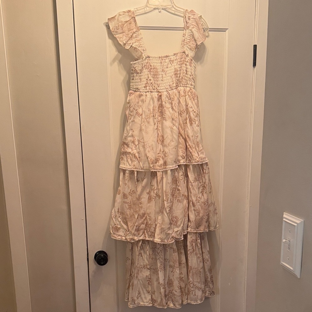 Altar'd State Cream Tiered  Dress